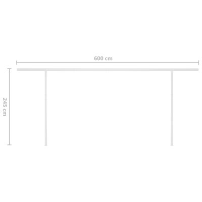 vidaXL Toldo retráctil manual con postes gris antracita 6x3 m