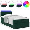 vidaXL Cama otomana con colch&oacute;n y LED terciopelo verde oscuro 80x200cm