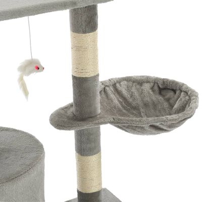 vidaXL Rascador para gatos con poste de sisal 138 cm gris