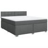 vidaXL Cama box spring con colch&oacute;n tela gris oscuro 180x200 cm