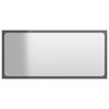 vidaXL Espejo de ba&ntilde;o madera contrachapada gris brillo 80x1,5x37 cm