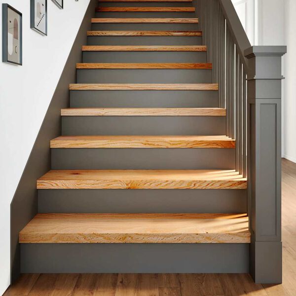vidaXL Pelda&ntilde;os de escalera 16 uds madera maciza roble marr&oacute;n claro