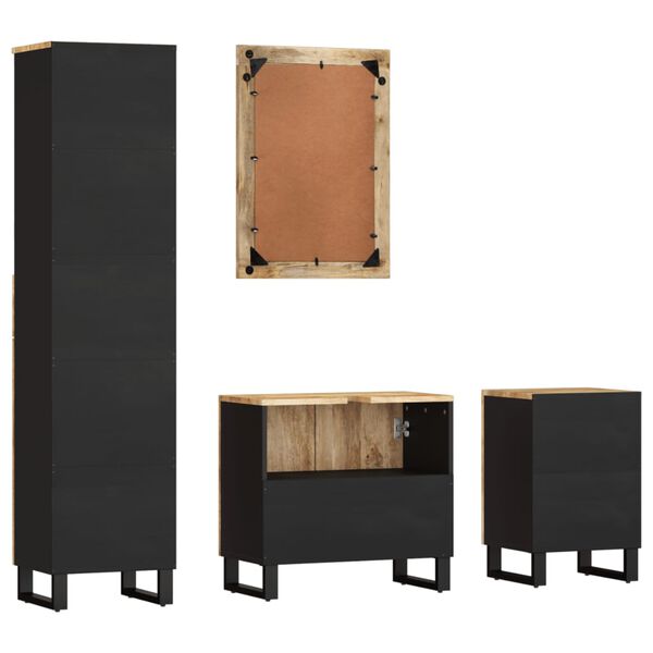 vidaXL Conjunto de muebles de baño 4 piezas madera maciza de mango