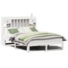 vidaXL Cama con estanter&iacute;a sin colch&oacute;n madera maciza blanca 135x190 cm