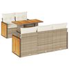 vidaXL Set sof&aacute;s jard&iacute;n y cojines 6 pzas rat&aacute;n sint&eacute;tico acacia beige