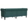 vidaXL Sofá Chesterfield de 3 plazas tela verde oscuro