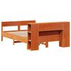 vidaXL Cama con estanter&iacute;a sin colch&oacute;n madera maciza marr&oacute;n 160x200 cm