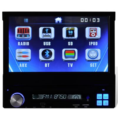 Estéreo de coche 1 DIN 7¨ pantalla táctil MP3 Media Player Bluetooth