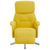 vidaXL Sill&oacute;n reclinable con reposapi&eacute;s tela amarillo claro
