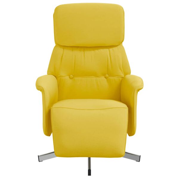 vidaXL Sill&oacute;n reclinable con reposapi&eacute;s tela amarillo claro