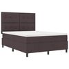 vidaXL Cama tipo Box Spring con LED Marr&oacute;n oscuro 140 x 190 cm tela