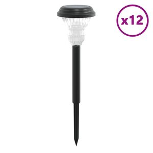 vidaXL Luces solares de camino con picos de tierra 12 uds luz blanca