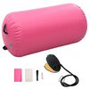 vidaXL Rollo hinchable de gimnasia con bomba PVC rosa 120x75 cm