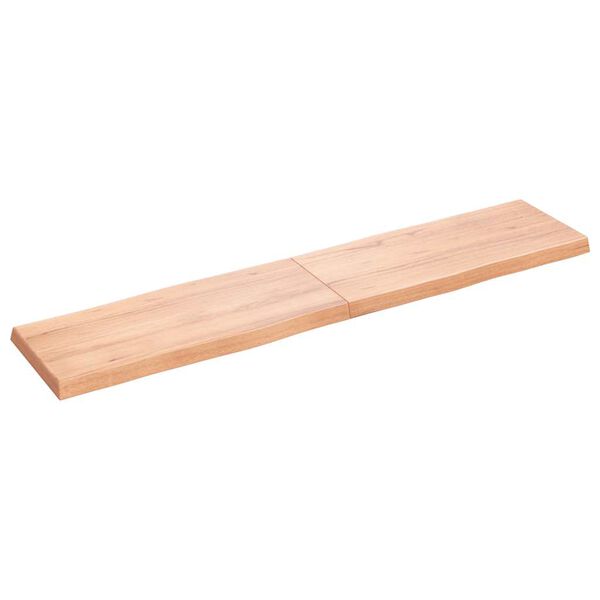 vidaXL Tablero mesa madera tratada borde natural marr&oacute;n 180x40x(2-6)cm