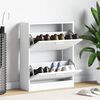 vidaXL Mueble zapatero blanco con 2 compartimentos