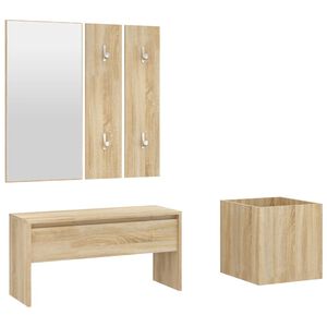 vidaXL Juego de muebles de recibidor madera contrachapada roble Sonoma