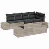 vidaXL Conjunto de sofá de jardín 7 pcs Gris Claro ratán sintético