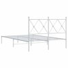 vidaXL Estructura cama sin colch&oacute;n con cabecero metal blanco 120x200cm