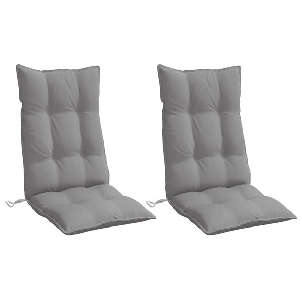 vidaXL Cojines de silla con respaldo alto 2 uds tela Oxford gris