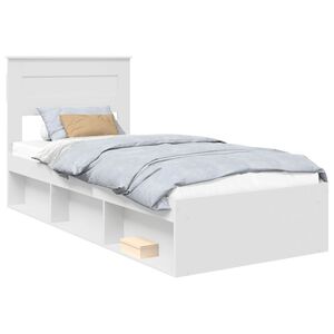 vidaXL Estructura de cama con caj&oacute;n 75 x 190 cm Madera de pino macizo