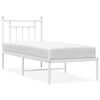 vidaXL Estructura cama sin colch&oacute;n con cabecero metal blanco 75x190 cm