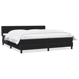 vidaXL Cama box spring con colchón terciopelo negro 180x220 cm