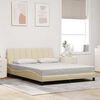 vidaXL Estructura de cama sin colch&oacute;n Hanko tela color crema 160x200 cm