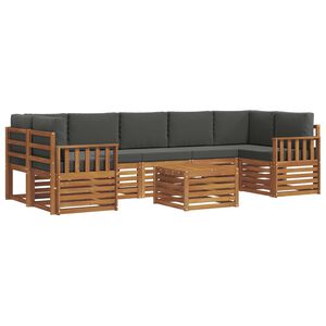 vidaXL Conjunto de sof&aacute;s de exterior 8 pcs Natural y Antracita