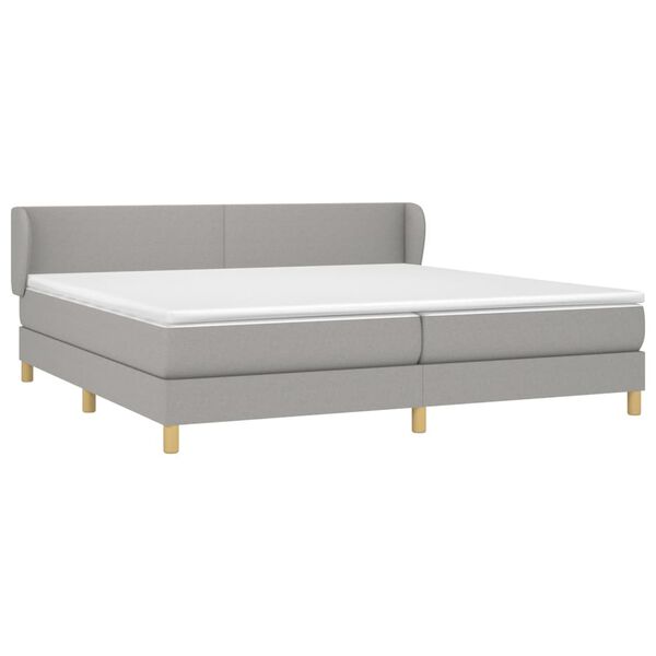 vidaXL Cama box spring con colch&oacute;n tela gris claro 200x200 cm