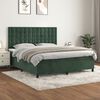 vidaXL Cama box spring con colch&oacute;n terciopelo verde oscuro 180x200 cm