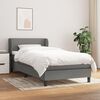 vidaXL Cama box spring con colch&oacute;n tela gris oscuro 100x200 cm
