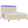 vidaXL Cama tipo Box Spring con colch&oacute;n Crema 200 x 200 cm tela