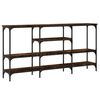 vidaXL Mesa consola madera de ingeniería roble ahumado 160x29x80 cm
