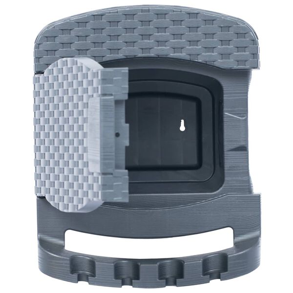 vidaXL Carrete de manguera de jard&iacute;n pared pl&aacute;stico gris antracita