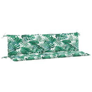 vidaXL Cojines banco jard&iacute;n 2 uds tela estampado de hojas 180x50x7 cm