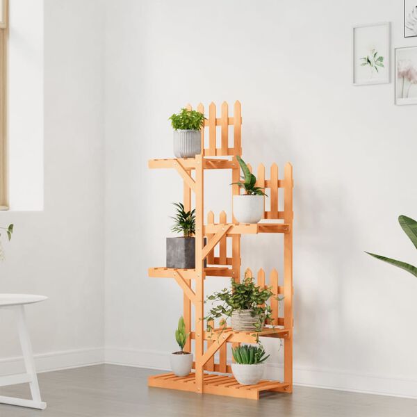 vidaXL Soporte para flores madera maciza de abeto 60x25x130 cm