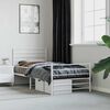vidaXL Estructura cama sin colch&oacute;n con estribo metal blanco 90x190 cm