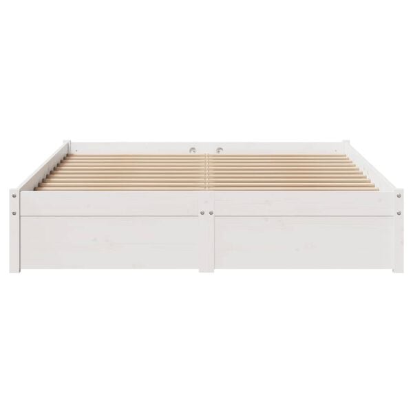 vidaXL Estructura de cama sin colchón madera de pino blanca 120x200 cm