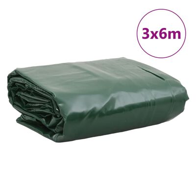 vidaXL Lona verde 3x6 m 650 g/m²