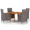 vidaXL Juego de comedor para jard&iacute;n 5 piezas gris