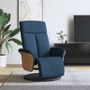 vidaXL Sill&oacute;n reclinable con reposapi&eacute;s tela azul