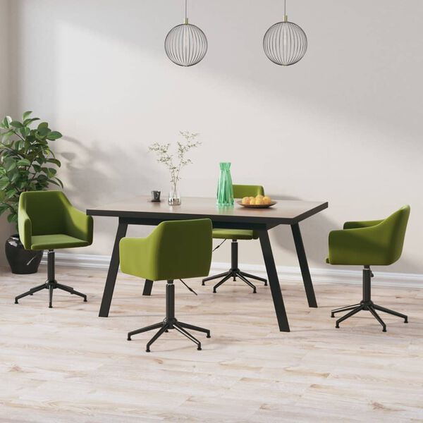 vidaXL Sillas de comedor giratorias 4 unidades terciopelo verde claro