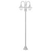 vidaXL Farolas de jardín con 3 luces aluminio blanca E27 220 cm