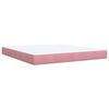 vidaXL Cama box spring con colch&oacute;n terciopelo rosa 180x200 cm