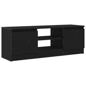vidaXL Mueble de TV de madera de roble negro 102x30x36 cm