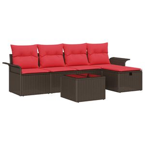 vidaXL Conjunto de sof&aacute; de jard&iacute;n 6 uds. Polirat&aacute;n
