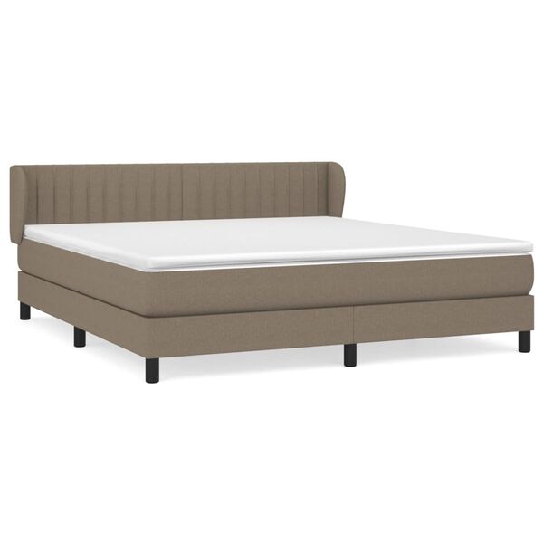 vidaXL Cama box spring con colch&oacute;n tela gris taupe 160x200 cm
