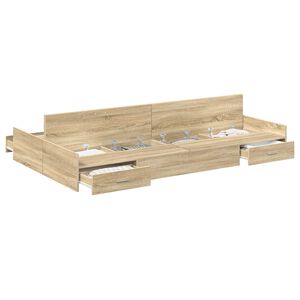 vidaXL Cama con almacenamiento con caj&oacute;n Roble Sonoma 120 x 200 cm