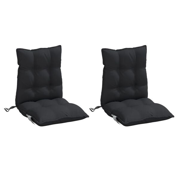 vidaXL Cojines para silla con respaldo bajo 2 uds tela Oxford negro