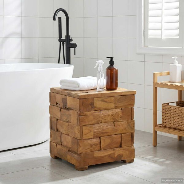 vidaXL Taburete de Almacenamiento Marr&oacute;n 40 x 40 x 45 cm